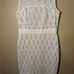 Chic White Lace Midi Dress